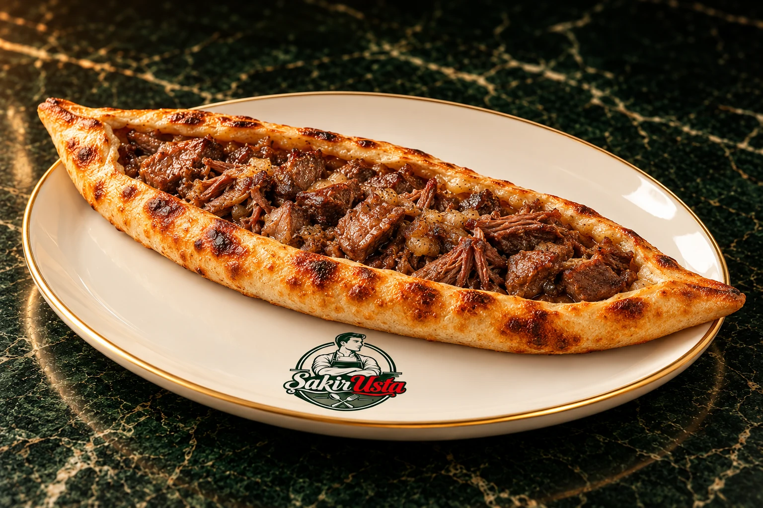 Kavurmalı Pide için temsili sunum